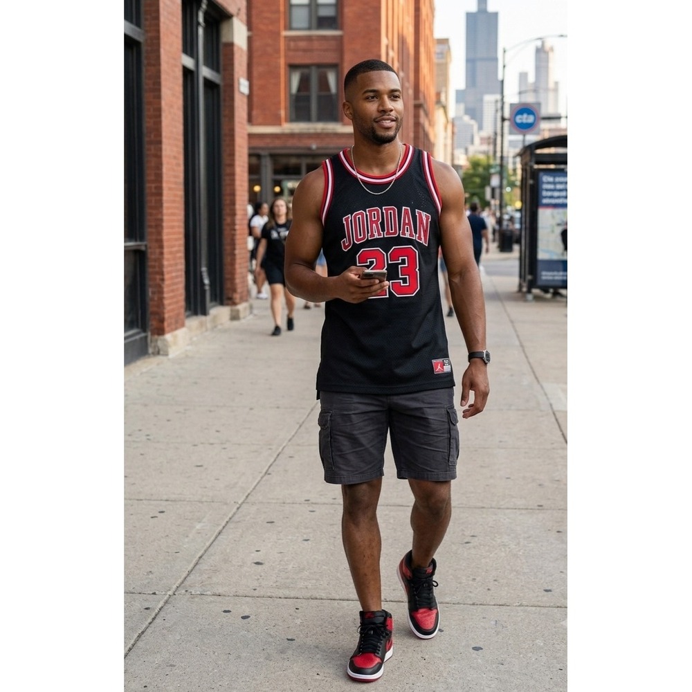 Jordan Boys XL 13-15 Michael Jordan 23 Chicago Bulls Mesh Jersey Black A773-023